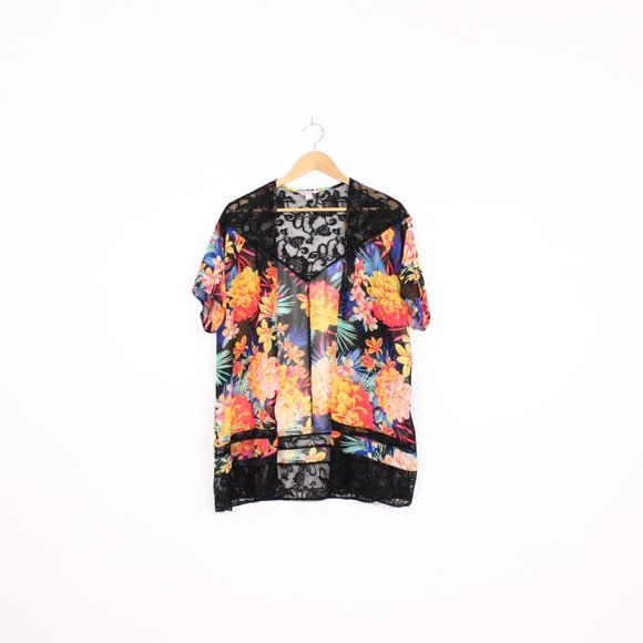 *Candies Black Lace Floral Cardigan - Picture 3 of 7